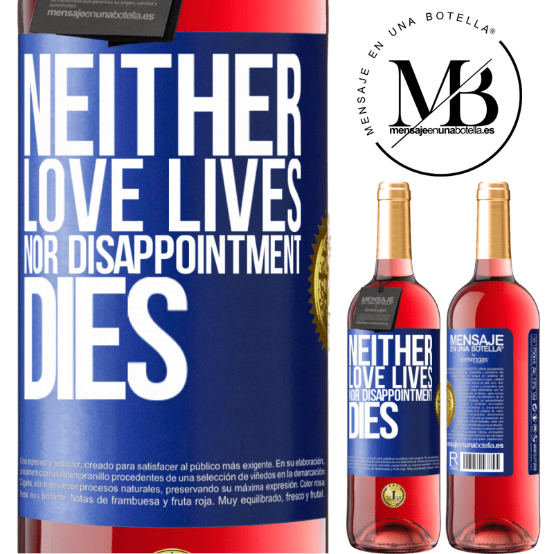 29,95 € Free Shipping | Rosé Wine ROSÉ Edition Neither love lives, nor disappointment dies Blue Label. Customizable label Young wine Harvest 2021 Tempranillo