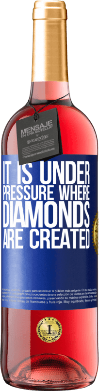 24,95 € Free Shipping | Rosé Wine ROSÉ Edition It is under pressure where diamonds are created Blue Label. Customizable label Young wine Harvest 2021 Tempranillo