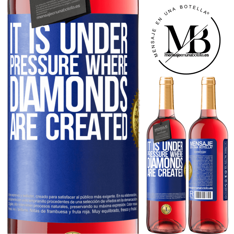 29,95 € Free Shipping | Rosé Wine ROSÉ Edition It is under pressure where diamonds are created Blue Label. Customizable label Young wine Harvest 2021 Tempranillo