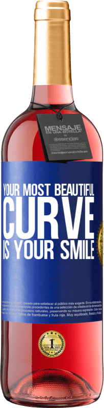 29,95 € Free Shipping | Rosé Wine ROSÉ Edition Your most beautiful curve is your smile Blue Label. Customizable label Young wine Harvest 2023 Tempranillo