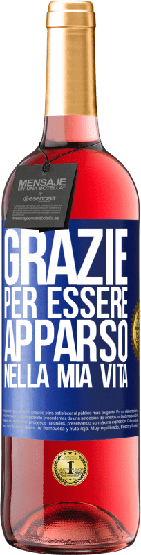 29,95 € Spedizione Gratuita | Vino rosato Edizione ROSÉ Grazie per essere apparso nella mia vita Etichetta Blu. Etichetta personalizzabile Vino giovane Raccogliere 2025 Tempranillo