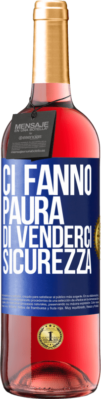 29,95 € | Vino rosato Edizione ROSÉ Ci fanno paura di venderci sicurezza Etichetta Blu. Etichetta personalizzabile Vino giovane Raccogliere 2024 Tempranillo