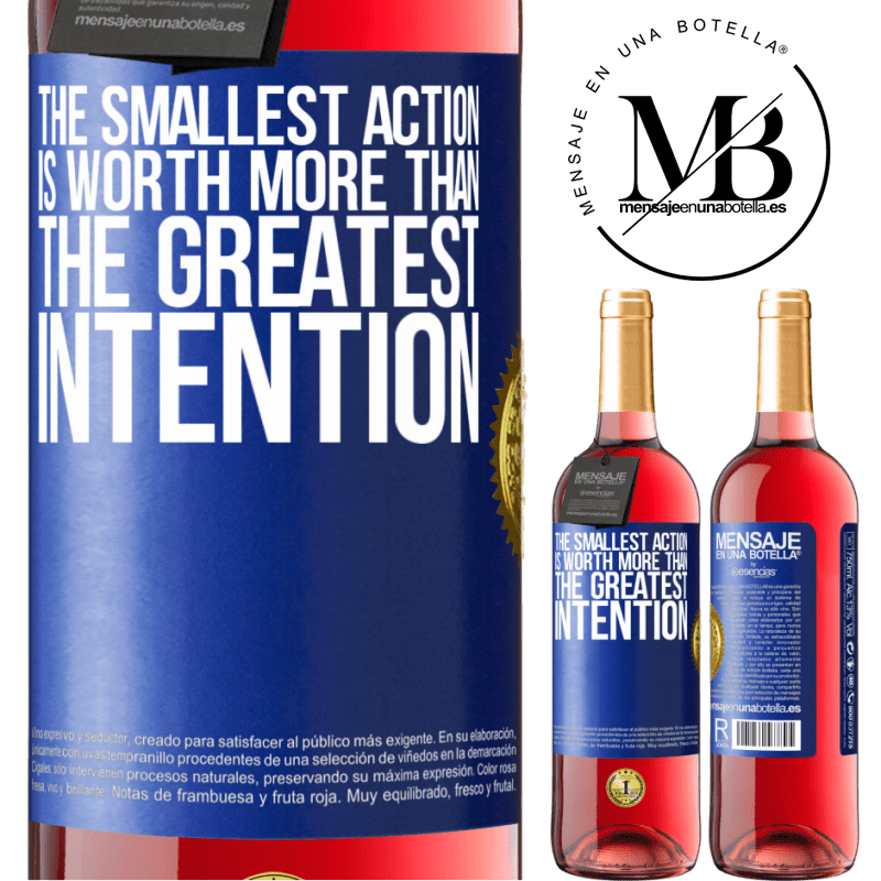 29,95 € Free Shipping | Rosé Wine ROSÉ Edition The smallest action is worth more than the greatest intention Blue Label. Customizable label Young wine Harvest 2023 Tempranillo