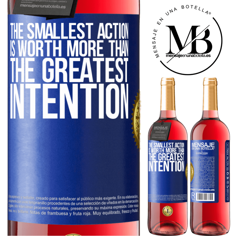 29,95 € Free Shipping | Rosé Wine ROSÉ Edition The smallest action is worth more than the greatest intention Blue Label. Customizable label Young wine Harvest 2024 Tempranillo