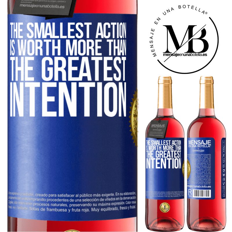 29,95 € Free Shipping | Rosé Wine ROSÉ Edition The smallest action is worth more than the greatest intention Blue Label. Customizable label Young wine Harvest 2025 Tempranillo