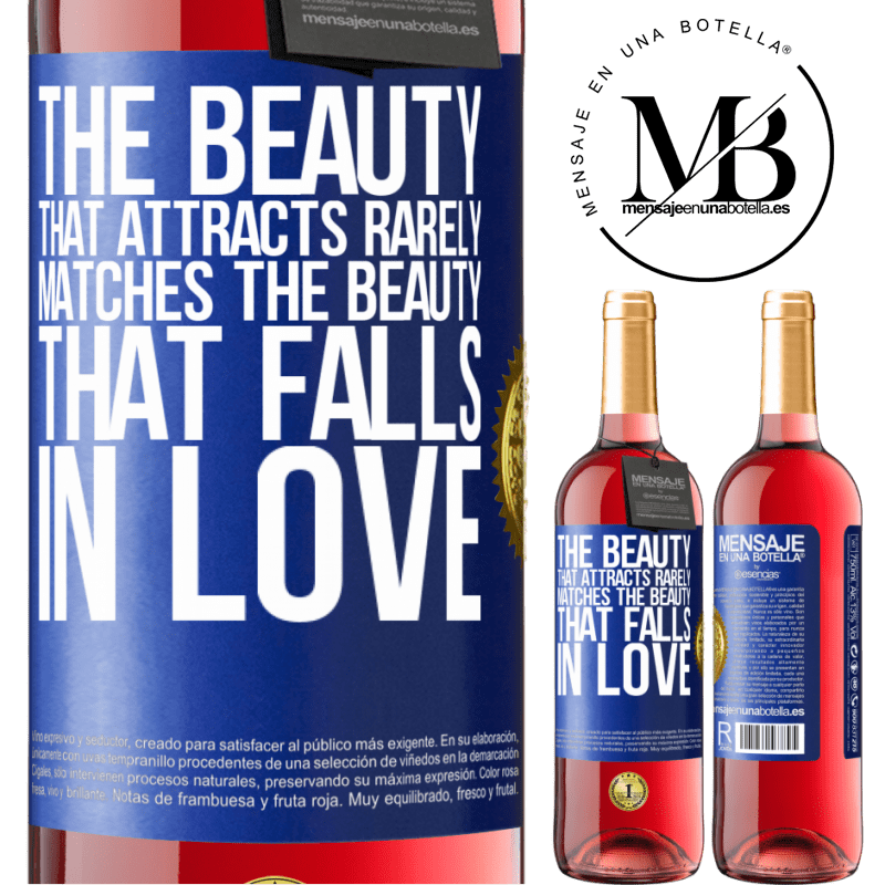 29,95 € Free Shipping | Rosé Wine ROSÉ Edition The beauty that attracts rarely matches the beauty that falls in love Blue Label. Customizable label Young wine Harvest 2021 Tempranillo