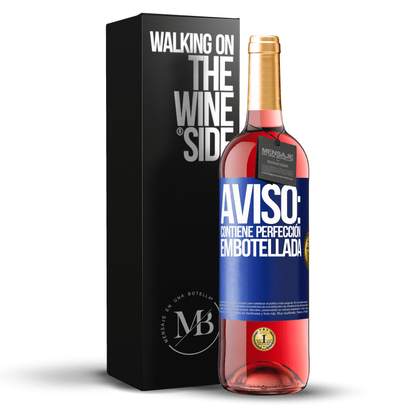 29,95 € Envío gratis | Vino Rosado Edición ROSÉ Aviso: contiene perfección embotellada Etiqueta Azul. Etiqueta personalizable Vino joven Cosecha 2024 Tempranillo