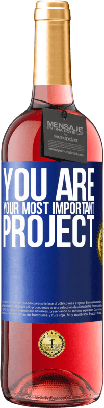 29,95 € Free Shipping | Rosé Wine ROSÉ Edition You are your most important project Blue Label. Customizable label Young wine Harvest 2025 Tempranillo