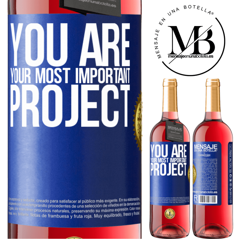 29,95 € Free Shipping | Rosé Wine ROSÉ Edition You are your most important project Blue Label. Customizable label Young wine Harvest 2021 Tempranillo
