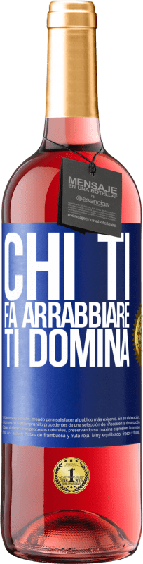 29,95 € | Vino rosato Edizione ROSÉ Chi ti fa arrabbiare ti domina Etichetta Blu. Etichetta personalizzabile Vino giovane Raccogliere 2024 Tempranillo