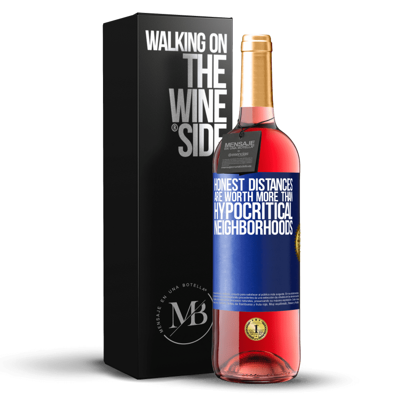 29,95 € Free Shipping | Rosé Wine ROSÉ Edition Honest distances are worth more than hypocritical neighborhoods Blue Label. Customizable label Young wine Harvest 2025 Tempranillo