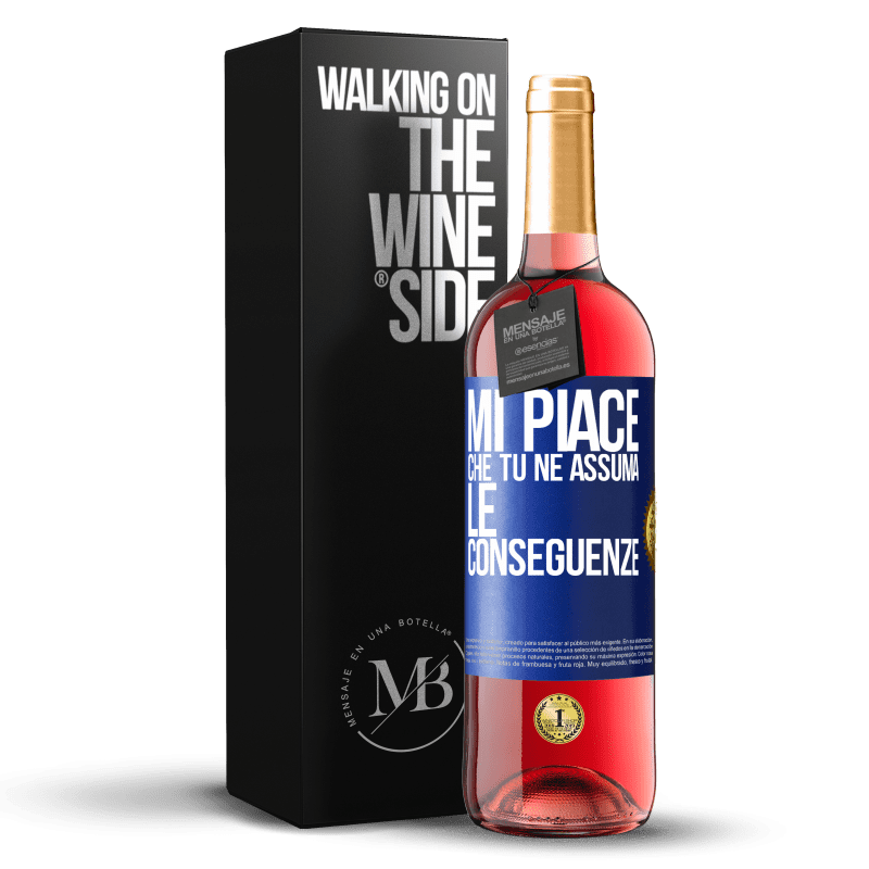 29,95 € Spedizione Gratuita | Vino rosato Edizione ROSÉ Mi piace che tu ne assuma le conseguenze Etichetta Blu. Etichetta personalizzabile Vino giovane Raccogliere 2024 Tempranillo