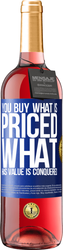 29,95 € 免费送货 | 桃红葡萄酒 ROSÉ版 您购买价格。有价值的东西被征服 蓝色标签. 可自定义的标签 青年酒 收成 2023 Tempranillo