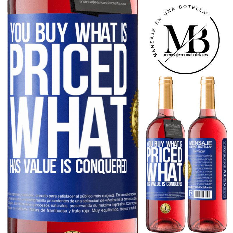 29,95 € Free Shipping | Rosé Wine ROSÉ Edition You buy what is priced. What has value is conquered Blue Label. Customizable label Young wine Harvest 2022 Tempranillo