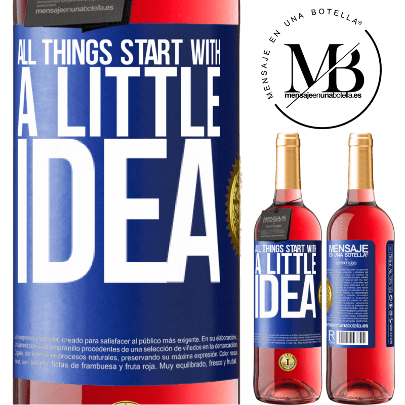 29,95 € Free Shipping | Rosé Wine ROSÉ Edition It all starts with a little idea Blue Label. Customizable label Young wine Harvest 2021 Tempranillo