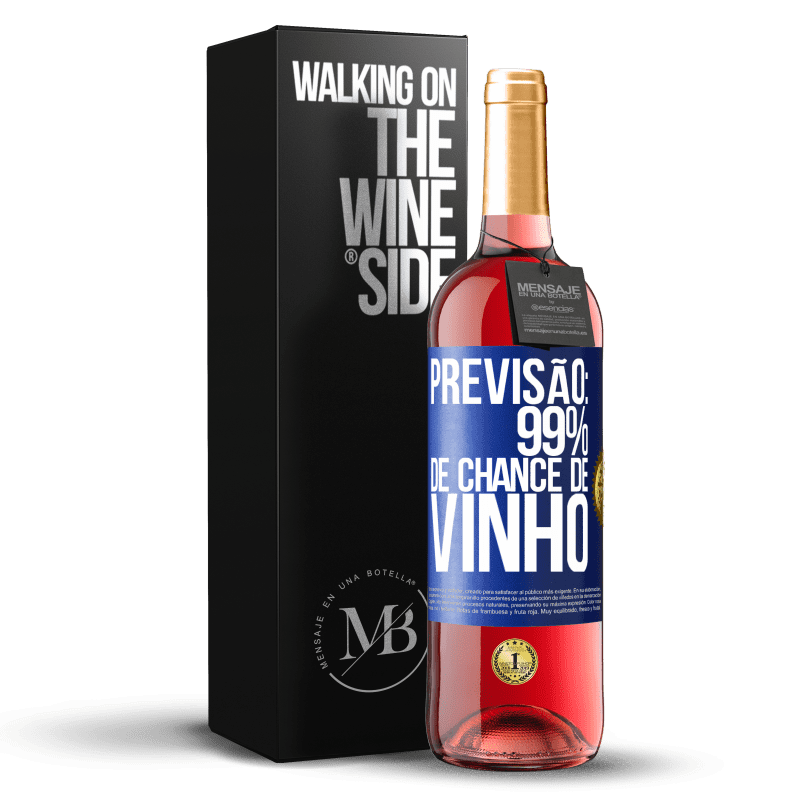29,95 € Envio grátis | Vinho rosé Edição ROSÉ Previsão: 99% de chance de vinho Etiqueta Azul. Etiqueta personalizável Vinho jovem Colheita 2025 Tempranillo