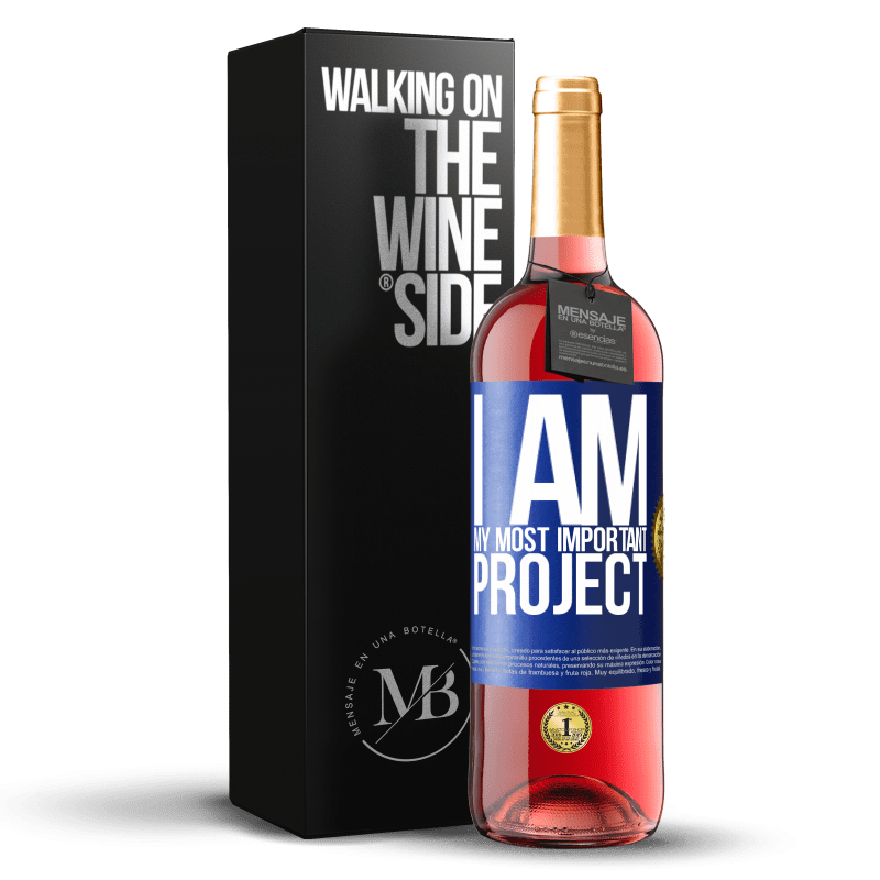 29,95 € Free Shipping | Rosé Wine ROSÉ Edition I am my most important project Blue Label. Customizable label Young wine Harvest 2023 Tempranillo