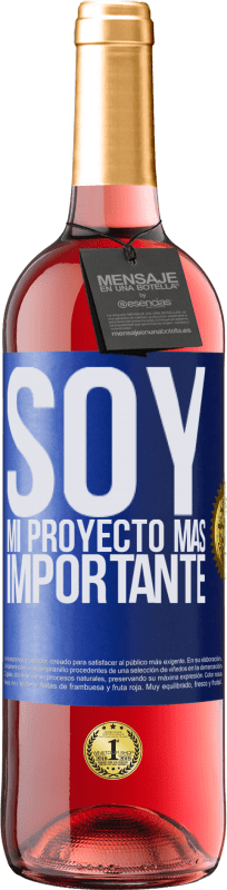 29,95 € | Vino Rosado Edición ROSÉ Soy mi proyecto más importante Etiqueta Azul. Etiqueta personalizable Vino joven Cosecha 2023 Tempranillo