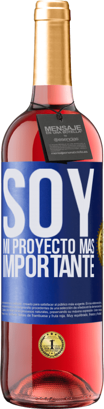 29,95 € | Vino Rosado Edición ROSÉ Soy mi proyecto más importante Etiqueta Azul. Etiqueta personalizable Vino joven Cosecha 2024 Tempranillo