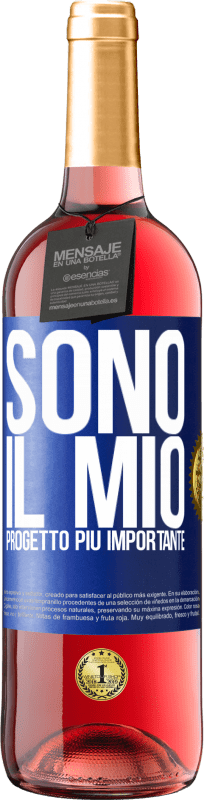 29,95 € | Vino rosato Edizione ROSÉ Sono il mio progetto più importante Etichetta Blu. Etichetta personalizzabile Vino giovane Raccogliere 2023 Tempranillo
