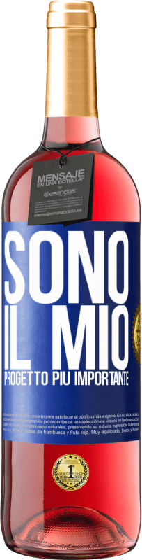 29,95 € | Vino rosato Edizione ROSÉ Sono il mio progetto più importante Etichetta Blu. Etichetta personalizzabile Vino giovane Raccogliere 2024 Tempranillo