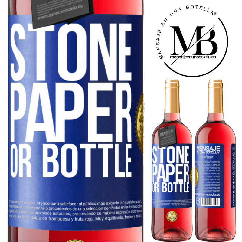 29,95 € Free Shipping | Rosé Wine ROSÉ Edition Stone, paper or bottle Blue Label. Customizable label Young wine Harvest 2021 Tempranillo