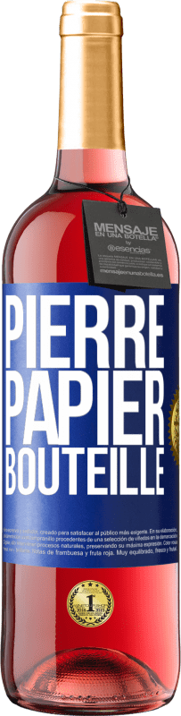 29,95 € | Vin rosé Édition ROSÉ Pierre-papier-bouteille Étiquette Bleue. Étiquette personnalisable Vin jeune Récolte 2023 Tempranillo