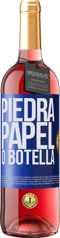 29,95 € | Vino Rosado Edición ROSÉ Piedra, papel o botella Etiqueta Azul. Etiqueta personalizable Vino joven Cosecha 2023 Tempranillo