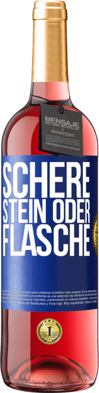 29,95 € | Roséwein ROSÉ Ausgabe Schere, Stein oder Flasche Blaue Markierung. Anpassbares Etikett Junger Wein Ernte 2023 Tempranillo