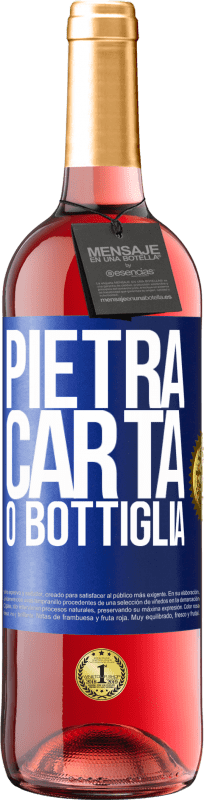 29,95 € | Vino rosato Edizione ROSÉ Pietra, carta o bottiglia Etichetta Blu. Etichetta personalizzabile Vino giovane Raccogliere 2023 Tempranillo