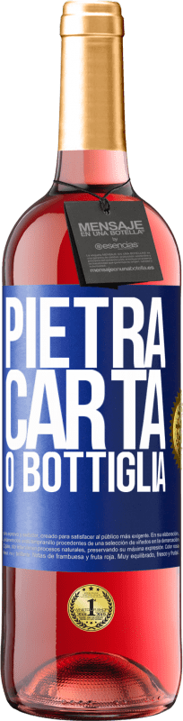 29,95 € | Vino rosato Edizione ROSÉ Pietra, carta o bottiglia Etichetta Blu. Etichetta personalizzabile Vino giovane Raccogliere 2025 Tempranillo