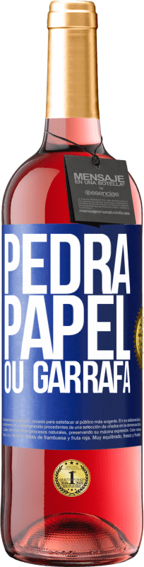 29,95 € | Vinho rosé Edição ROSÉ Pedra, papel ou garrafa Etiqueta Azul. Etiqueta personalizável Vinho jovem Colheita 2023 Tempranillo
