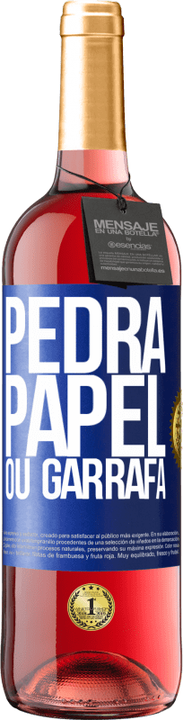 29,95 € Envio grátis | Vinho rosé Edição ROSÉ Pedra, papel ou garrafa Etiqueta Azul. Etiqueta personalizável Vinho jovem Colheita 2024 Tempranillo