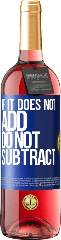 29,95 € Free Shipping | Rosé Wine ROSÉ Edition If it does not add, do not subtract Blue Label. Customizable label Young wine Harvest 2025 Tempranillo