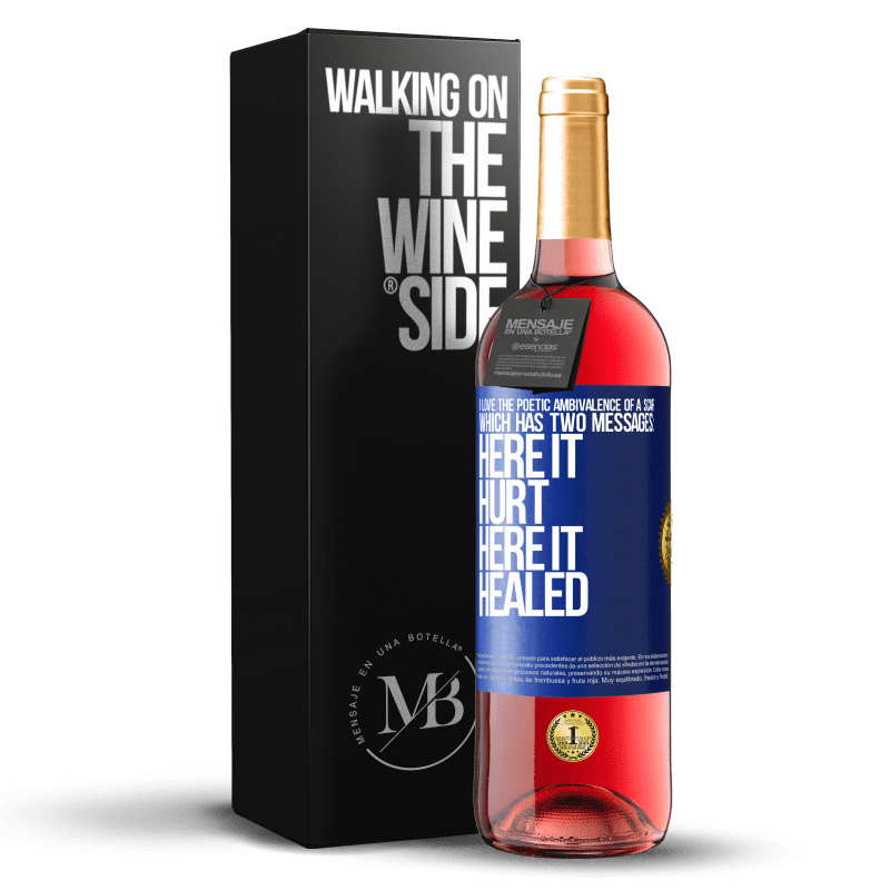 29,95 € Free Shipping | Rosé Wine ROSÉ Edition I love the poetic ambivalence of a scar, which has two messages: here it hurt, here it healed Blue Label. Customizable label Young wine Harvest 2023 Tempranillo