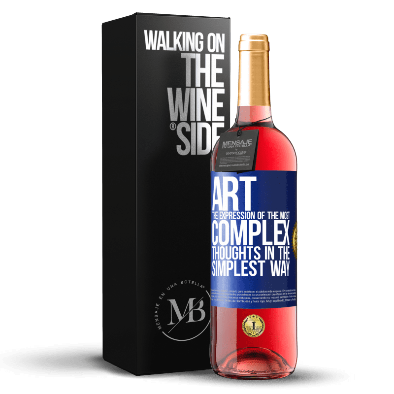 29,95 € Free Shipping | Rosé Wine ROSÉ Edition ART. The expression of the most complex thoughts in the simplest way Blue Label. Customizable label Young wine Harvest 2023 Tempranillo
