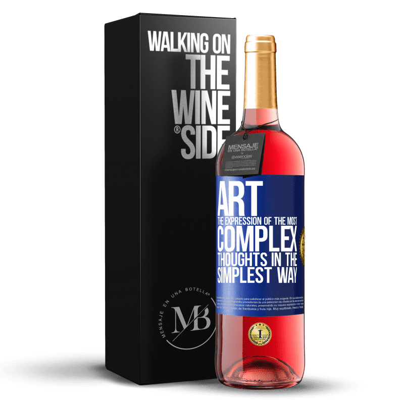 29,95 € Free Shipping | Rosé Wine ROSÉ Edition ART. The expression of the most complex thoughts in the simplest way Blue Label. Customizable label Young wine Harvest 2025 Tempranillo
