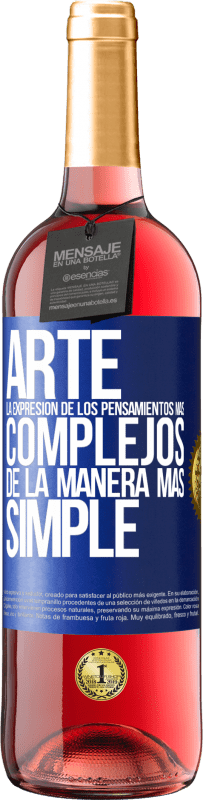 29,95 € | Vino Rosado Edición ROSÉ ARTE. La expresión de los pensamientos más complejos de la manera más simple Etiqueta Azul. Etiqueta personalizable Vino joven Cosecha 2024 Tempranillo