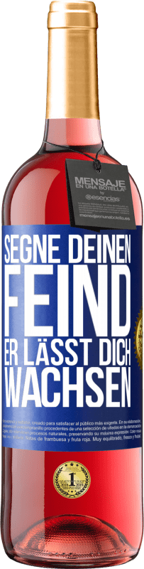 29,95 € | Roséwein ROSÉ Ausgabe Segne deinen Feind. Er lässt dich wachsen Blaue Markierung. Anpassbares Etikett Junger Wein Ernte 2025 Tempranillo
