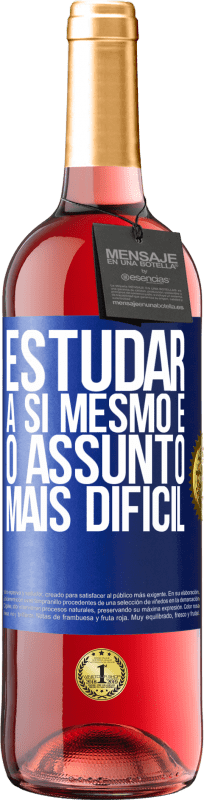 29,95 € | Vinho rosé Edição ROSÉ Estudar a si mesmo é o assunto mais difícil Etiqueta Azul. Etiqueta personalizável Vinho jovem Colheita 2025 Tempranillo