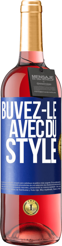 29,95 € Envoi gratuit | Vin rosé Édition ROSÉ Buvez-le avec du style Étiquette Bleue. Étiquette personnalisable Vin jeune Récolte 2025 Tempranillo