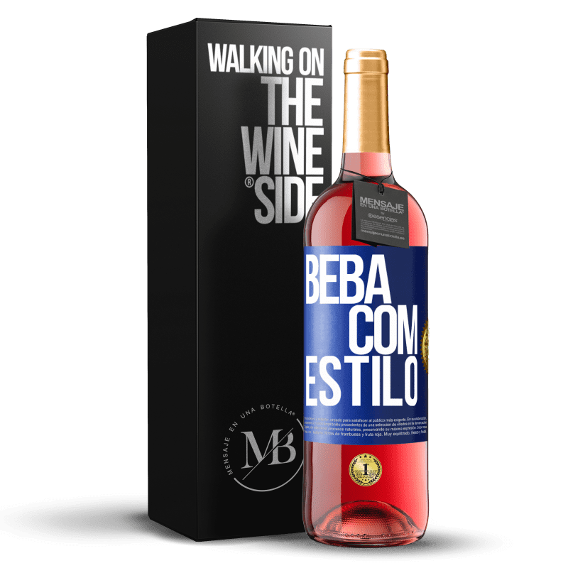 29,95 € Envio grátis | Vinho rosé Edição ROSÉ Beba com estilo Etiqueta Azul. Etiqueta personalizável Vinho jovem Colheita 2023 Tempranillo
