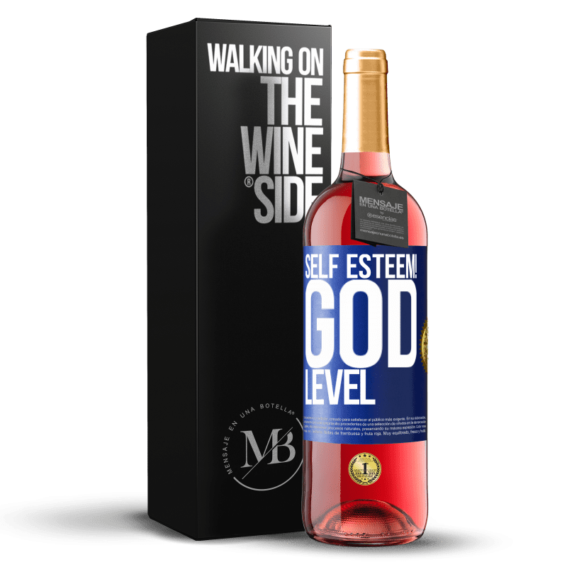 29,95 € Free Shipping | Rosé Wine ROSÉ Edition Self esteem! God level Blue Label. Customizable label Young wine Harvest 2023 Tempranillo