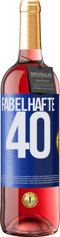 29,95 € | Roséwein ROSÉ Ausgabe Fabelhafte 40 Blaue Markierung. Anpassbares Etikett Junger Wein Ernte 2023 Tempranillo