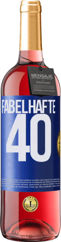 29,95 € | Roséwein ROSÉ Ausgabe Fabelhafte 40 Blaue Markierung. Anpassbares Etikett Junger Wein Ernte 2024 Tempranillo