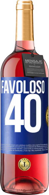 29,95 € | Vino rosato Edizione ROSÉ Favoloso 40 Etichetta Blu. Etichetta personalizzabile Vino giovane Raccogliere 2024 Tempranillo