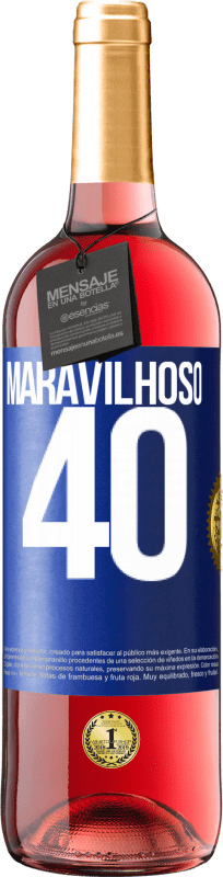 29,95 € | Vinho rosé Edição ROSÉ Maravilhoso 40 Etiqueta Azul. Etiqueta personalizável Vinho jovem Colheita 2023 Tempranillo