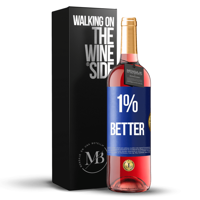 29,95 € Envoi gratuit | Vin rosé Édition ROSÉ 1% Better Étiquette Bleue. Étiquette personnalisable Vin jeune Récolte 2023 Tempranillo