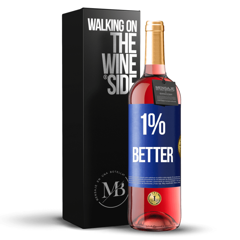 29,95 € Spedizione Gratuita | Vino rosato Edizione ROSÉ 1% Better Etichetta Blu. Etichetta personalizzabile Vino giovane Raccogliere 2023 Tempranillo