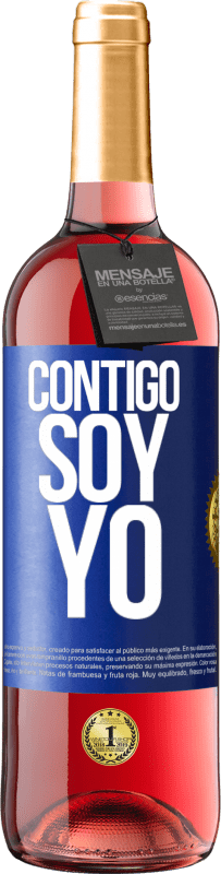29,95 € | Vino Rosado Edición ROSÉ Contigo soy yo Etiqueta Azul. Etiqueta personalizable Vino joven Cosecha 2023 Tempranillo